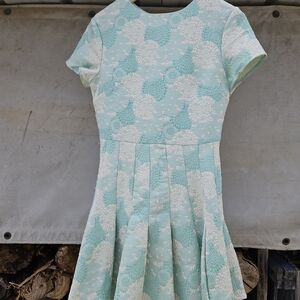 ASOS Mint Green and White Textured Fit-and-Flare Dress Size 6